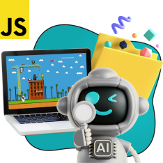 Язык программирования JavaScript + AI. Проектное обучение + геймификация + AI-помощники - КИБЕРшкола программирования для детей, компьютерные курсы для школьников, начинающих и подростков - KIBERone г. Братск